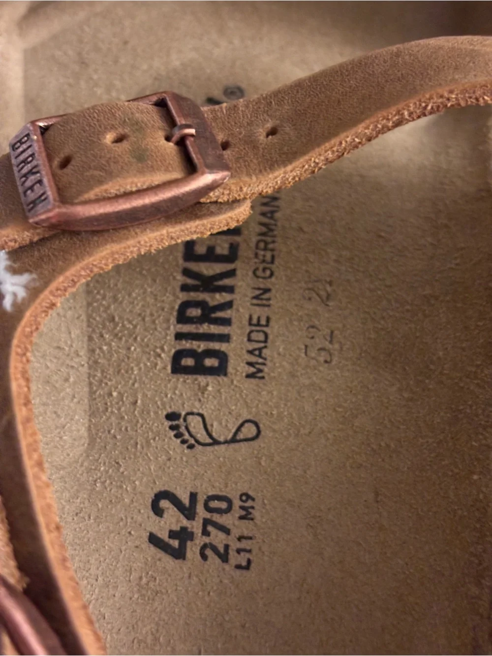 Birkenstock Sanora Oiled Leather Suede Adjustable Buckle Sandal size L11 M9